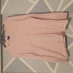 Tommy Hilfiger Women's SizeXLarge Light Pink Long Sleeve V-Neck Cable SZASweater